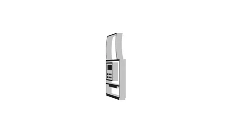3d printer machine logo icon loopable rotated black color animation on Video stock 269495783