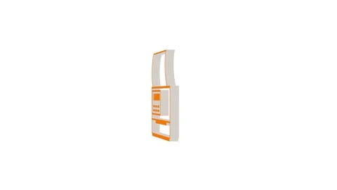 3d printer machine logo icon loopable rotated brown color animation on white Video stock 269495794