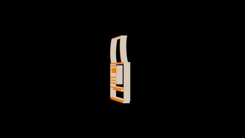 3d printer machine logo icon loopable rotated brown color animation on black Video stock 269495795