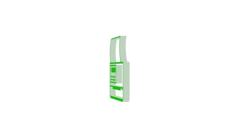 3d printer machine logo icon loopable rotated green color animation on Video stock 269495806