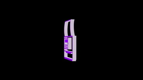 3d printer machine logo icon loopable rotated purple color animation on Video stock 269495808