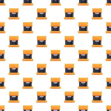 3d printer machine technology manufacturing seamless pattern Stock Illustration