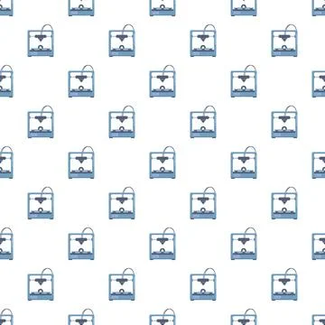 3d printer machines printing technology seamless pattern Illustrazione stock