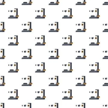 3d printer machines seamless pattern repeating background Stock Illustration