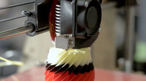 3D printer makes colorful shapes sketch Stock Footage 67610273