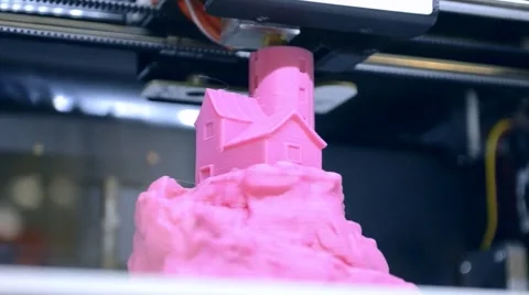 3D printer makes home a sketch Stock Footage 67610000