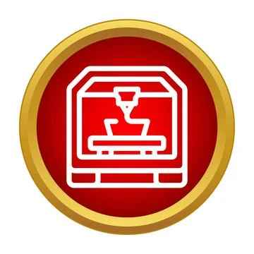 3d printer making object in a modern icon Stock Illustration