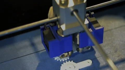 3D printer is making a sketch in the lab, a top view Stock Footage 67609993