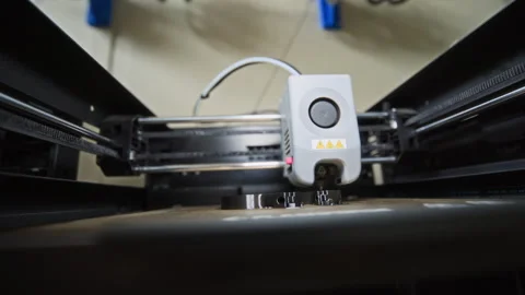 3d Printer Manufacturing Plastic Component for Robot Creation Stock-Footage 343505004
