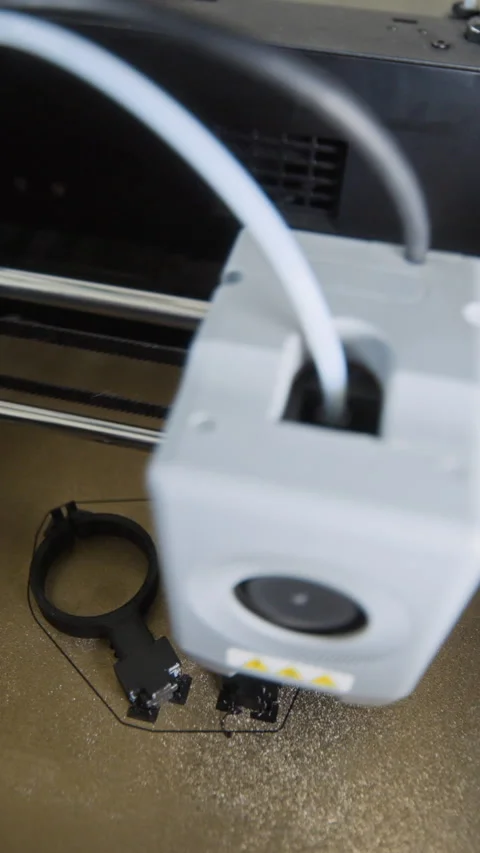 3d Printer Manufacturing Plastic Robot Parts in Laboratory Stock-Footage 343505887
