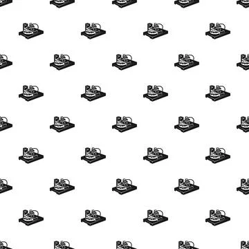 3d printer manufacturing process seamless pattern design Illustrazione stock