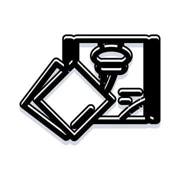3d printer manufacturing product design technology icon Stock Illustration