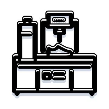 3d printer manufacturing shoe with rapid prototyping technology Stock Illustration