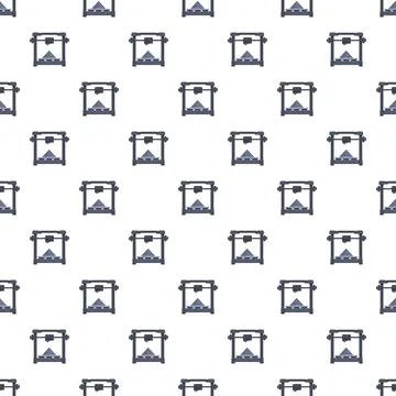 3d printer manufacturing technology seamless pattern Stock Illustration