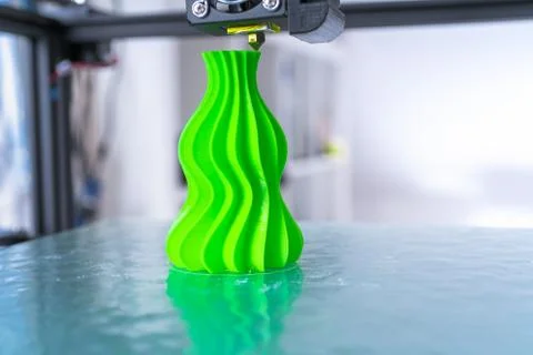 3d printer mechanism working during the processes. Modern 3D printing.. Stock Photos