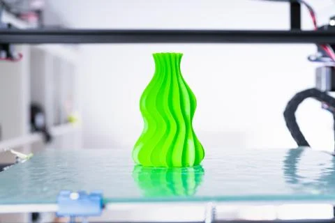 3d printer mechanism working during the processes.Modern 3D printing. Stock Photos