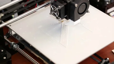 3d printer mechanism working yelement design Stock Footage 70064345