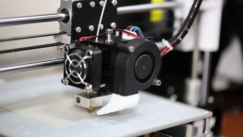 3d printer mechanism working yelement design Stock Footage 70064792