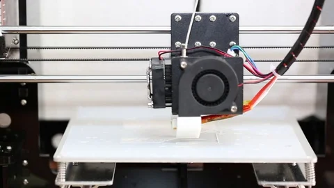 3d printer mechanism working yelement design Stock Footage 70064906