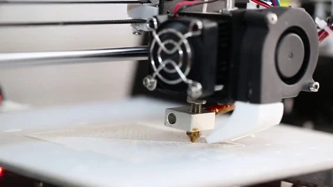 3d printer mechanism working yelement design Stock Footage 70064928