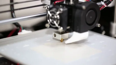 3d printer mechanism working yelement design Stock Footage 70064982