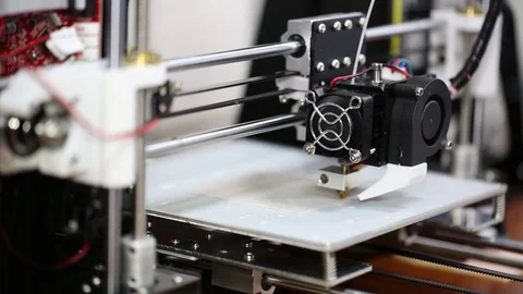 3d printer mechanism working yelement design Stock Footage 70065267