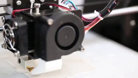 3d printer mechanism working yelement design Stock Footage 70065278