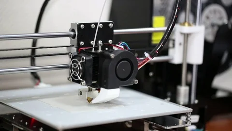 3d printer mechanism working yelement design Stock Footage 70065324