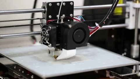 3d printer mechanism working yelement design Stock Footage 70065331