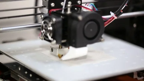 3d printer mechanism working yelement design Stock Footage 70065712