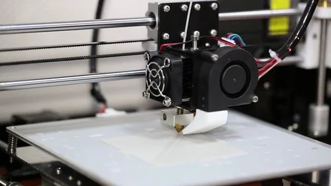 3d printer mechanism working yelement design Stock Footage 70065722
