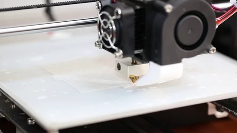 3d printer mechanism working yelement design Stock Footage 70065991