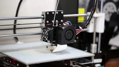 3d printer mechanism working yelement design Stock Footage 70066084