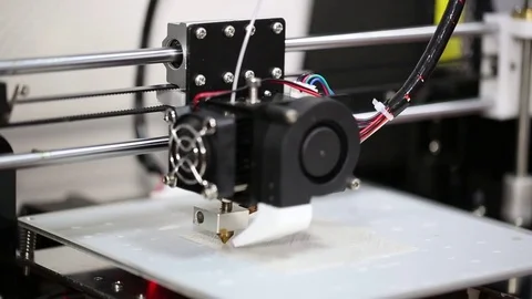 3d printer mechanism working yelement design Stock Footage 70066105