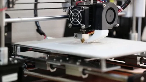 3d printer mechanism working yelement design Stock Footage 70066137