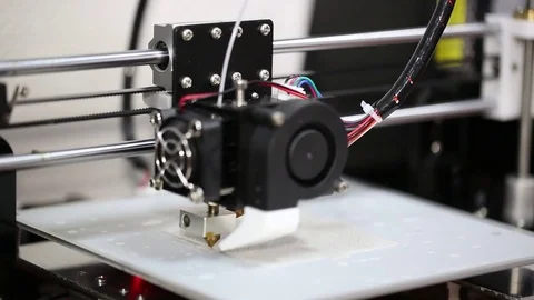 3d printer mechanism working yelement design Stock Footage 70066154