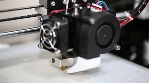 3d printer mechanism working yelement design Stock Footage 70066156