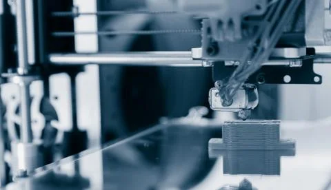 3d printer mechanism working yelement design of the device during the process Stock Photos