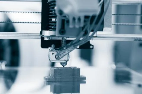 3d printer mechanism working yelement design of the device during the process Foto stock