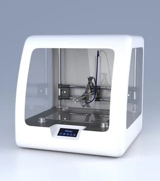 3D printer model prototype, modern printing technology illustration Stock Illustration