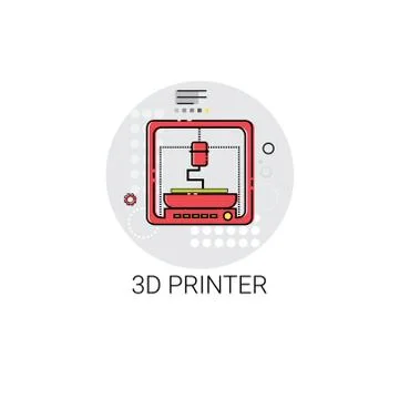 3d Printer Modern Technology Icon Illustrazione stock