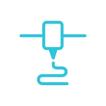 3D printer nozzle. From blue icon set. Stock Illustration