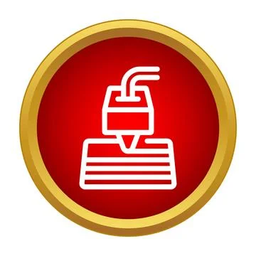 3d printer nozzle creating new layers icon concept Ilustración de archivo