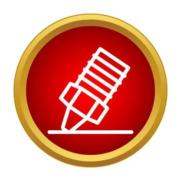 3d printer nozzle creating object line icon Stock Illustration
