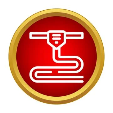 3d printer nozzle extruding filament icon Stock Illustration