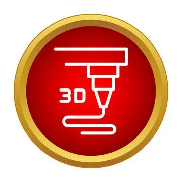 3d printer nozzle extruding material creating future icon 스톡 일러스트