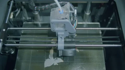 3D Printer, nozzle, hotend, 3d printing machine, filament, fdm Stock Footage 170750025