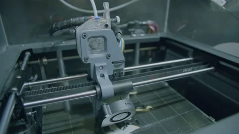 3D Printer, nozzle, hotend, 3d printing machine, filament, fdm Stock Footage 170750528