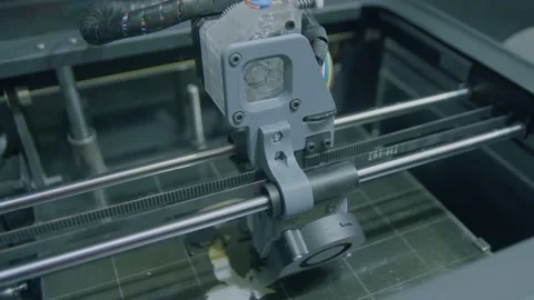 3D Printer, nozzle, hotend, 3d printing machine, filament, fdm Stock Footage 170750647
