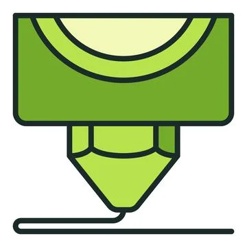 3D Printer Nozzle Printing vector colored icon or design element Stock Illustration